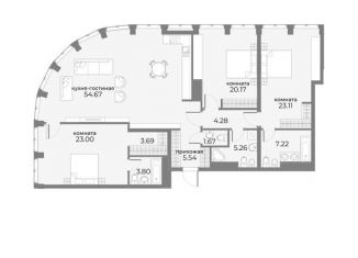 4-комнатная квартира на продажу, 152.4 м2, Москва, метро Баррикадная