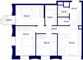 Продам 3-ком. квартиру, 78.5 м2, Москва, район Ростокино, жилой комплекс Союз, к3