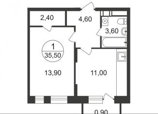 Продаю однокомнатную квартиру, 35.5 м2, Московская область, Озёрная улица, 2