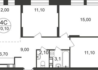 Продается 4-ком. квартира, 70.1 м2, Люберцы, Озёрная улица, 2