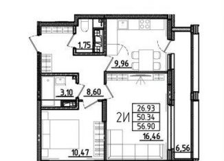 Продается 2-комнатная квартира, 56.9 м2, Пензенская область