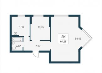 Продается 2-комнатная квартира, 65 м2, Новосибирск, Кировский район