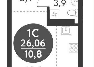 Продается квартира студия, 26.1 м2, Новосибирск, метро Золотая Нива