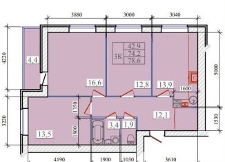 Продается 3-комнатная квартира, 78.6 м2, Ивановская область