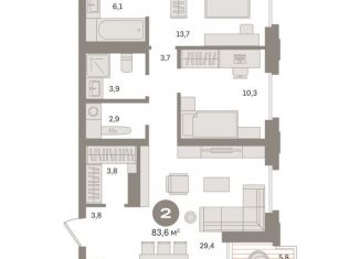 Продам двухкомнатную квартиру, 85 м2, Москва, Бутырский район