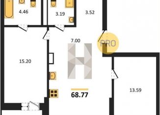 Продажа 2-ком. квартиры, 68.8 м2, Новосибирск, ЖК 1-й на Рябиновой