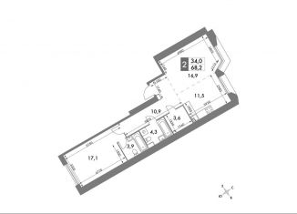 Продаю 2-комнатную квартиру, 68.2 м2, Москва, исторический район Беляево