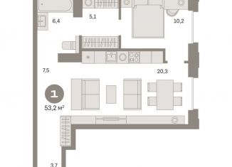 Продажа однокомнатной квартиры, 53.2 м2, Москва, метро Бутырская