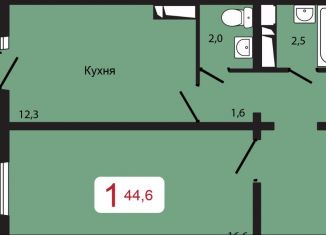 Продажа однокомнатной квартиры, 44.6 м2, Красноярский край, жилой комплекс КБС. Берег, 1