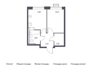 1-ком. квартира на продажу, 32.1 м2, село Ям, жилой комплекс Прибрежный Парк, к6.1