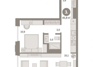 Продам 1-комнатную квартиру, 45.7 м2, Москва, СВАО