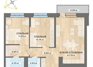 Продаю 2-ком. квартиру, 72.7 м2, Екатеринбург