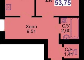 Продаю двухкомнатную квартиру, 54 м2, Калининград, Ленинградский район, Елизаветинская улица, 1Б