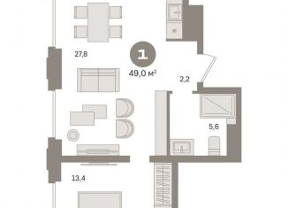 Продается однокомнатная квартира, 48.9 м2, Москва, метро Бутырская