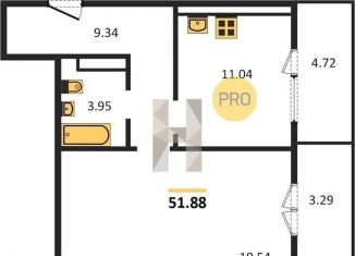 Продается 1-комнатная квартира, 51.9 м2, Новосибирск, метро Площадь Ленина