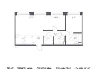 Продается 2-ком. квартира, 72.3 м2, Москва, жилой комплекс Нова, к2, метро Минская