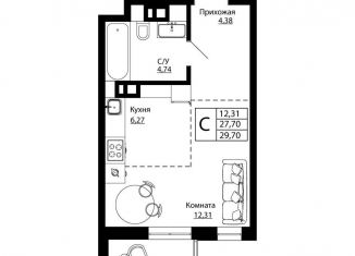 Продам квартиру студию, 29.3 м2, Ростов-на-Дону, улица Текучёва, 370/3