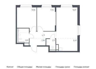 Продается 2-ком. квартира, 58.8 м2, Ленинградская область