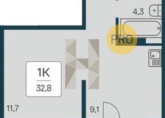 Продажа 1-ком. квартиры, 32.8 м2, Новосибирская область