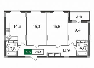 Продается трехкомнатная квартира, 78.3 м2, Владимир, Сталинградский бульвар, 7