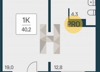 1-комнатная квартира на продажу, 40.2 м2, Новосибирск, метро Заельцовская