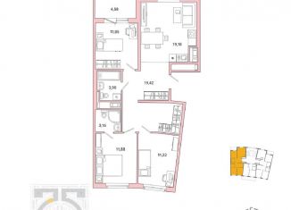 Продается 3-комнатная квартира, 82.9 м2, Санкт-Петербург, метро Проспект Просвещения