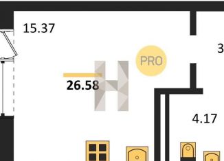 Продам квартиру студию, 26.6 м2, Новосибирская область