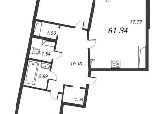 Продается 2-комнатная квартира, 63.2 м2, Ленинградская область