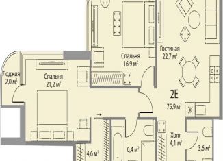 2-ком. квартира на продажу, 75.9 м2, Москва, метро Мичуринский проспект, улица Лобачевского, 124к3А