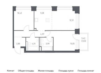 Продам 2-комнатную квартиру, 62.1 м2, Москва, ЗАО, жилой комплекс Нова, к2