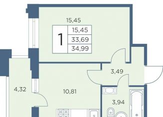 Продам 1-ком. квартиру, 35 м2, Санкт-Петербург, метро Лесная, Большой Сампсониевский проспект, 70к3