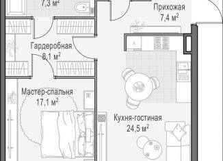 Продам однокомнатную квартиру, 67.5 м2, Москва, Пресненский район