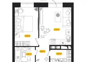 Продажа 1-ком. квартиры, 40.5 м2, Астрахань, Ленинский район