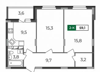 Продаю 2-ком. квартиру, 59.1 м2, Владимирская область, Сталинградский бульвар, 7