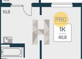 Продажа однокомнатной квартиры, 40.8 м2, Новосибирск