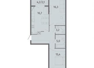 Продается двухкомнатная квартира, 70.4 м2, Калининград, улица Маршала Борзова, 107, ЖК Альпы