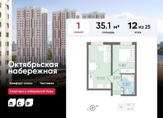 Продам 1-ком. квартиру, 35.1 м2, Санкт-Петербург, метро Пролетарская