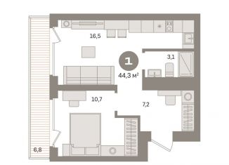 Продажа 1-ком. квартиры, 44.3 м2, Москва, метро Стахановская