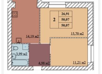 Продажа 2-ком. квартиры, 50.1 м2, Ярославль, 2-й Брагинский проезд, 22, Дзержинский район