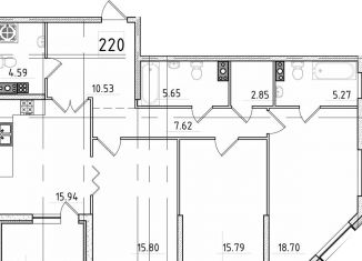 Продаю 3-комнатную квартиру, 103.8 м2, Санкт-Петербург, Петровская коса, 6к1, ЖК Петровская Доминанта