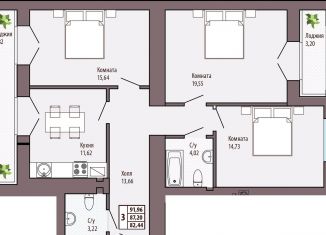 Продажа 3-ком. квартиры, 92 м2, Калининградская область, Иркутская улица, 8