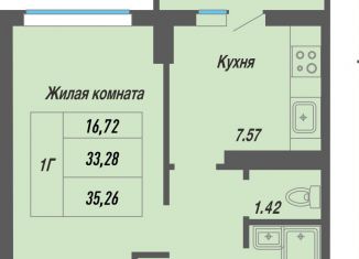 Продаю 1-комнатную квартиру, 35.3 м2, Чебоксары, проспект Геннадия Айги, поз15