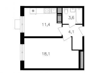 Продается 1-комнатная квартира, 37.2 м2, Москва, метро Октябрьское поле