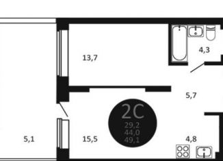 Продается 2-комнатная квартира, 49.1 м2, Новосибирск, Дзержинский район