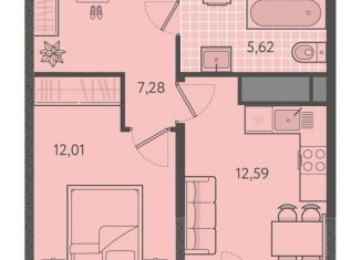 Продажа 1-комнатной квартиры, 38.7 м2, Краснодар