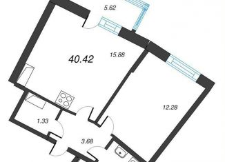 Продаю 1-ком. квартиру, 43.2 м2, Мурино