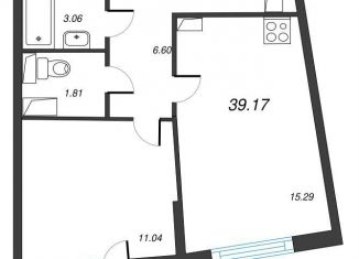 Продаю 1-комнатную квартиру, 42.4 м2, Мурино