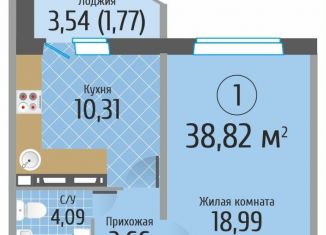 Продажа однокомнатной квартиры, 38.8 м2, Новосибирск, ЖК Тихвинский Квартал