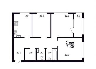 Продажа 3-комнатной квартиры, 71 м2, Омск, Парк-квартал Королёв, 1