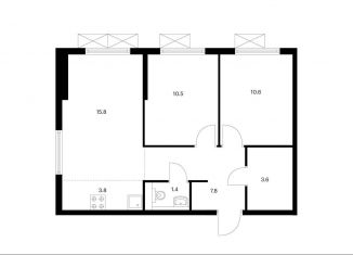 Продается 3-ком. квартира, 53.5 м2, посёлок Ильинское-Усово, ЖК Ильинские Луга, жилой комплекс Ильинские Луга, к2/7